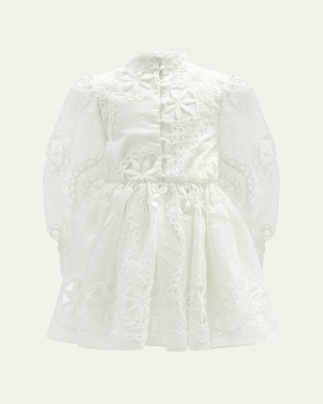 Girl's Fira Floral Broderie Dress, Size 4-16